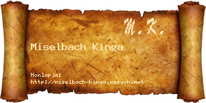 Miselbach Kinga névjegykártya